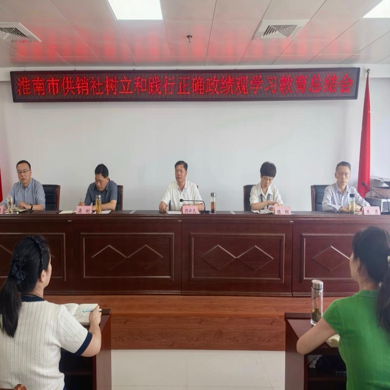淮南市供销社召开树立和践行正确政绩观学习教育总结会